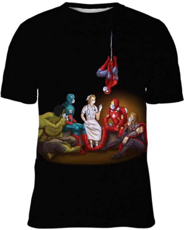 A Nurse and Heroes That’s How I Saved The World - All Over Apparel - Kid Tee / S - www.secrettees.com