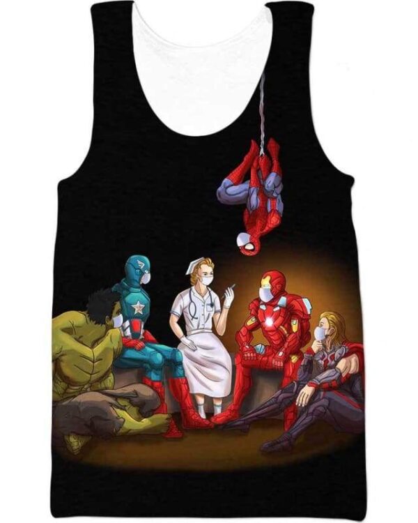 A Nurse and Heroes That’s How I Saved The World - All Over Apparel - Tank Top / S - www.secrettees.com
