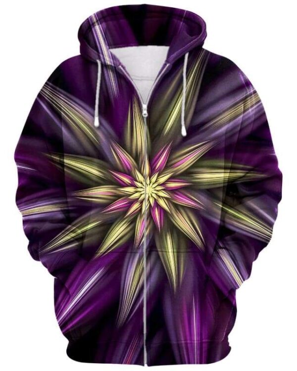 Abstract Floral - All Over Apparel - Zip Hoodie / S - www.secrettees.com