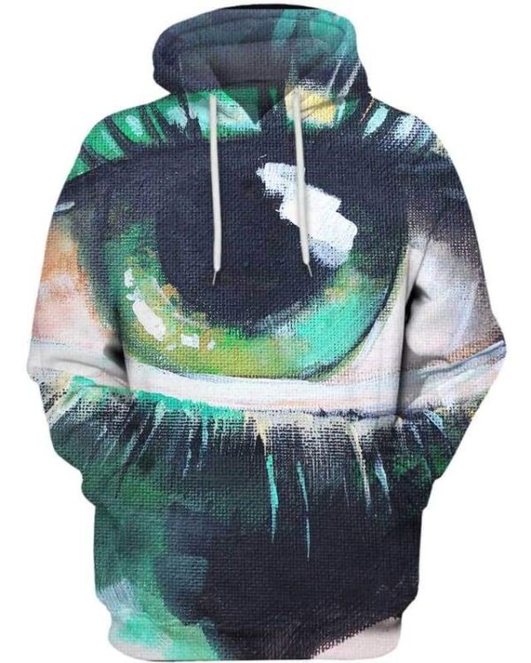 Acrylic Painting on canvas - Contemporary Eye Painting - All Over Apparel - Hoodie / S - www.secrettees.com