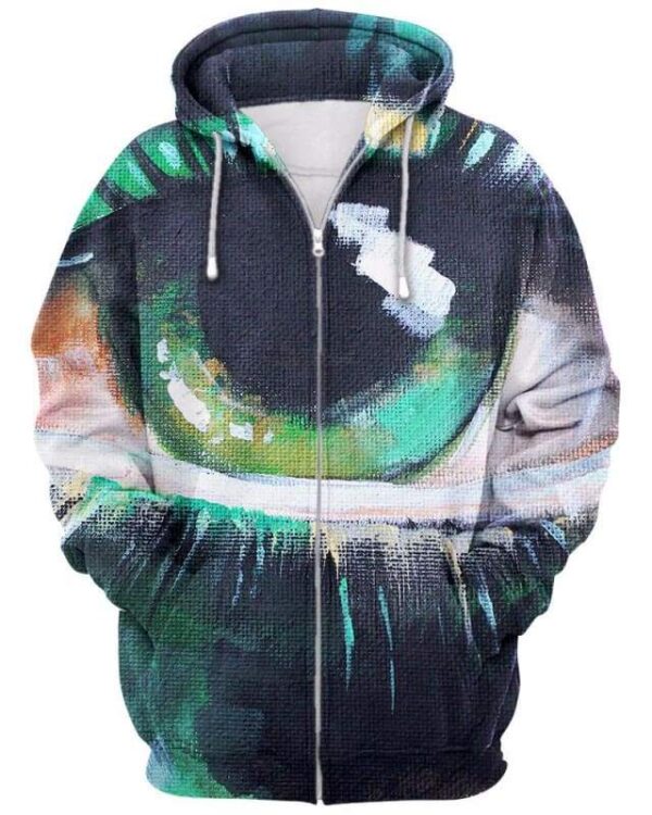Acrylic Painting on canvas - Contemporary Eye Painting - All Over Apparel - Zip Hoodie / S - www.secrettees.com