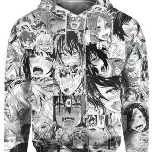 Ahegao White And Black Hot Felling - All Over Apparel - Hoodie / S - www.secrettees.com