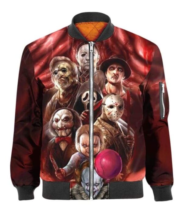 All Horror Characters Halloween - All Over Apparel - Bomber / S - www.secrettees.com