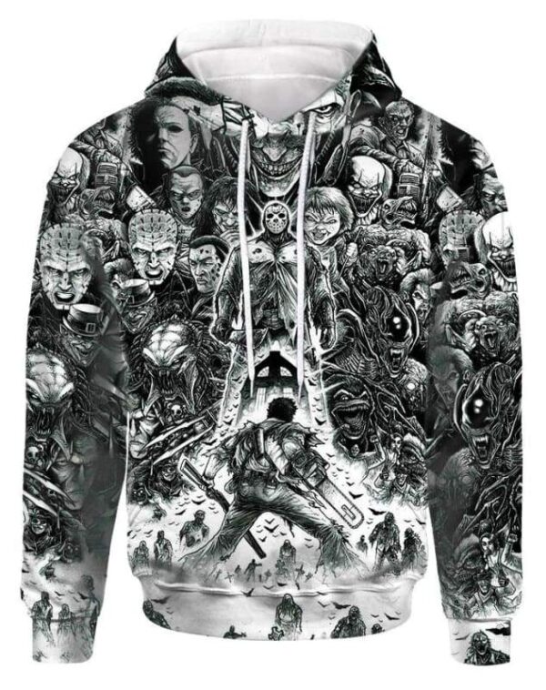 All Horror Characters - All Over Apparel - Hoodie / S - www.secrettees.com