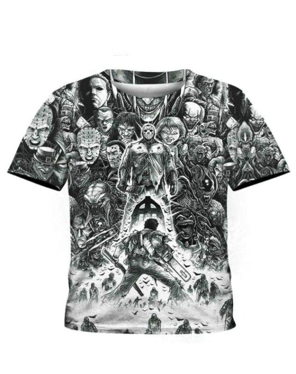 All Horror Characters - All Over Apparel - Kid Tee / S - www.secrettees.com