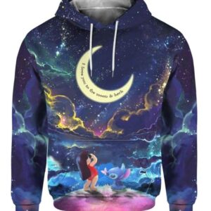 Aloha I Love You To The Moon & Back - All Over Apparel - Hoodie / S - www.secrettees.com