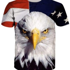 American Bald Eagle American Flag Patriot 3D T-shirt - All Over Apparel - T-Shirt / S - www.secrettees.com