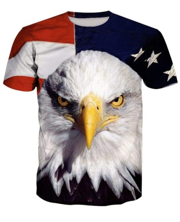American Bald Eagle American Flag Patriot 3D T-shirt - All Over Apparel - T-Shirt / S - www.secrettees.com