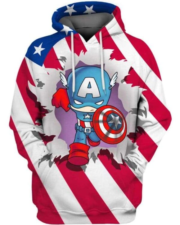 American Flag - Caption Break The Shirt - All Over Apparel - Hoodie / S - www.secrettees.com