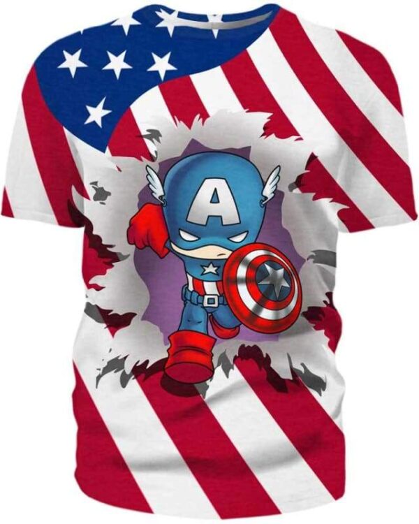 American Flag - Caption Break The Shirt - All Over Apparel - T-Shirt / S - www.secrettees.com