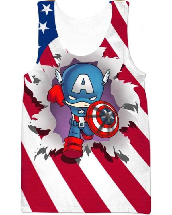 American Flag - Caption Break The Shirt - All Over Apparel - Tank Top / S - www.secrettees.com