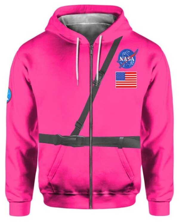 Among Us Pink Astronaut Costume - All Over Apparel - Zip Hoodie / S - www.secrettees.com