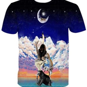 Animal Reach For The Moon 3D T-shirt - All Over Apparel - T-Shirt / S - www.secrettees.com