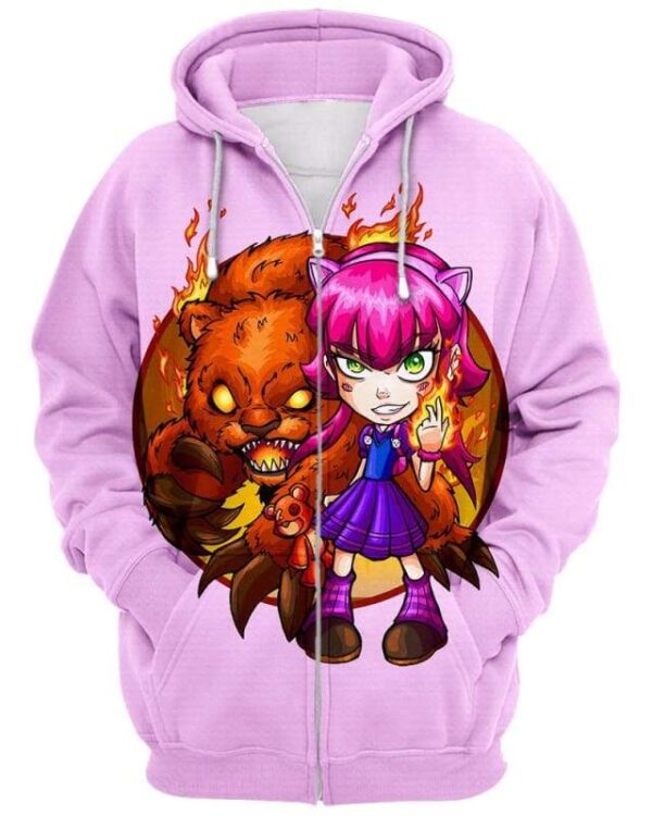 Annie & Tibbers - All Over Apparel - Zip Hoodie / S - www.secrettees.com