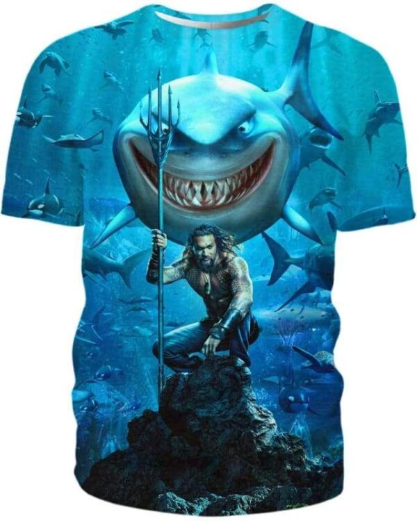 Aquaman Shark - All Over Apparel - T-Shirt / S - www.secrettees.com