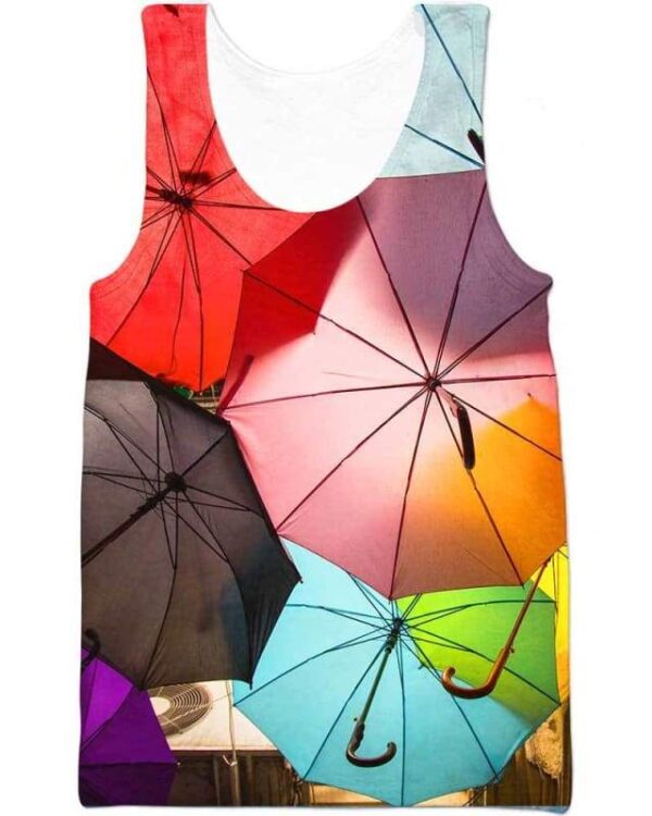Assorted-color Umbrellas - All Over Apparel - Tank Top / S - www.secrettees.com