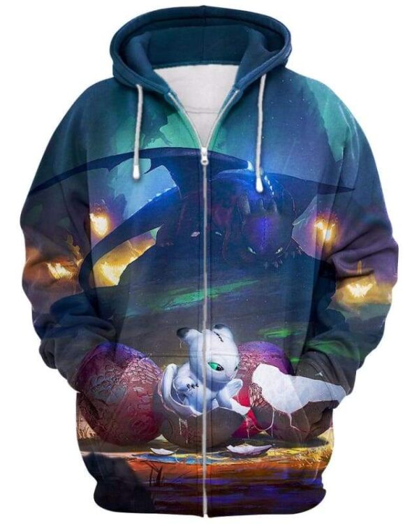 Baby Light Fury - All Over Apparel - Zip Hoodie / S - www.secrettees.com