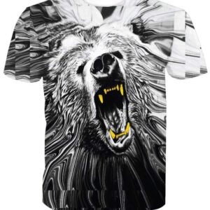 Bear Teeth Gray Dark Aggressive 3D T-shirt - All Over Apparel - T-Shirt / S - www.secrettees.com