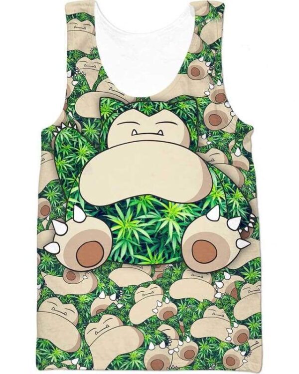 Blazedlax Snorlax Weed - All Over Apparel - Tank Top / S - www.secrettees.com