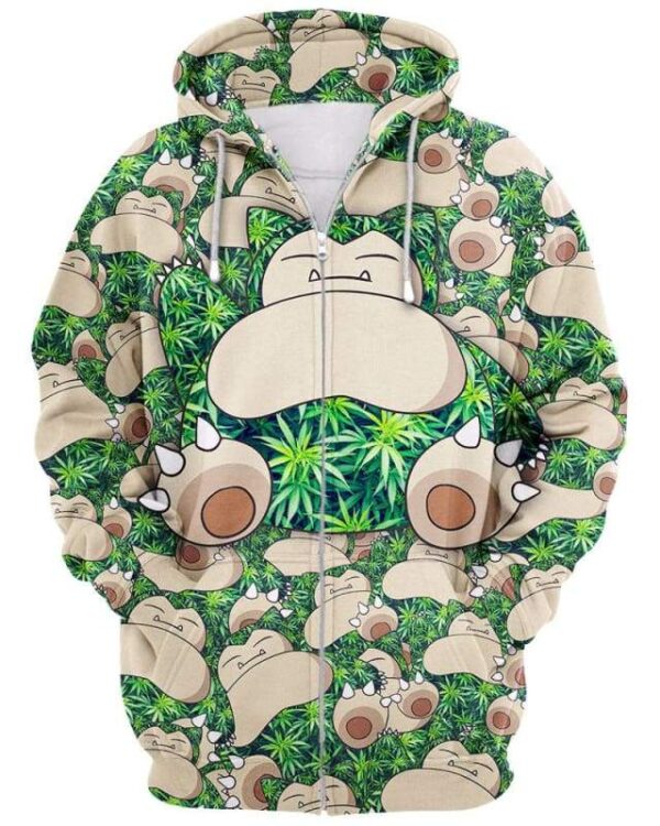 Blazedlax Snorlax Weed - All Over Apparel - Zip Hoodie / S - www.secrettees.com