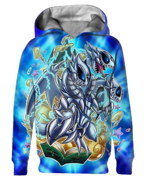 Blue Eyes Ultimate Dragon - All Over Apparel - Kid Hoodie / S - www.secrettees.com