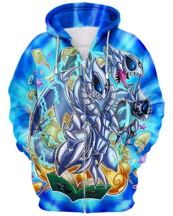 Blue Eyes Ultimate Dragon - All Over Apparel - Zip Hoodie / S - www.secrettees.com