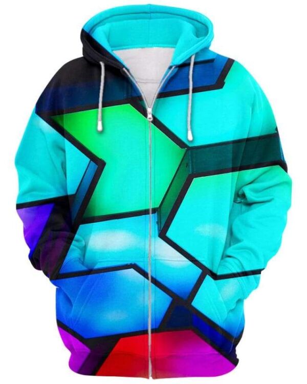 Blue Pink and Green Led Light - All Over Apparel - Zip Hoodie / S - www.secrettees.com