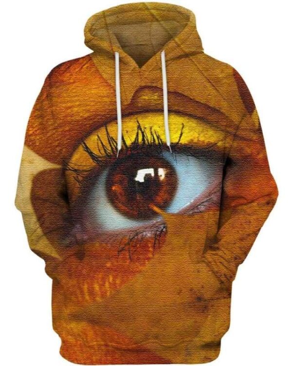 Brown Maple Leaf With Person’s Eye - All Over Apparel - Hoodie / S - www.secrettees.com