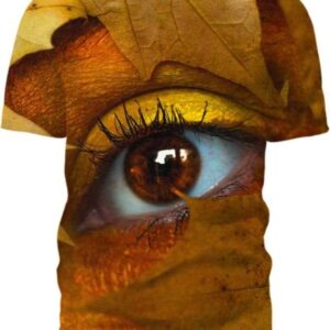 Brown Maple Leaf With Person’s Eye - All Over Apparel - T-Shirt / S - www.secrettees.com