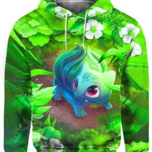 Bulbasaur In Forest - All Over Apparel - Hoodie / S - www.secrettees.com