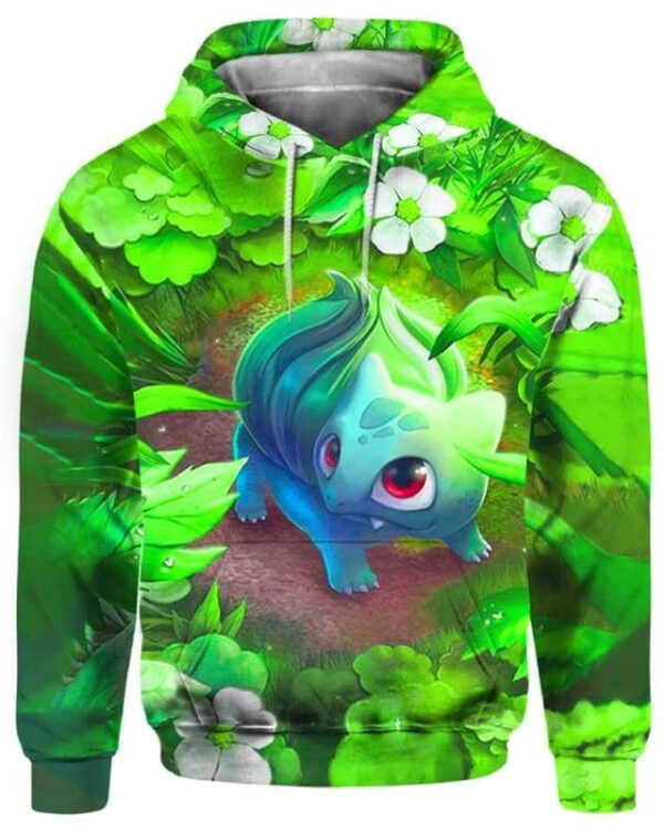 Bulbasaur In Forest - All Over Apparel - Hoodie / S - www.secrettees.com