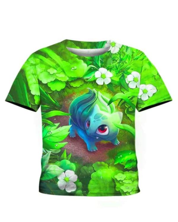 Bulbasaur In Forest - All Over Apparel - Kid Tee / S - www.secrettees.com