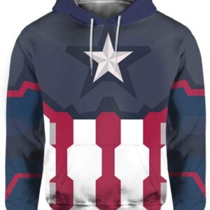 Captain America Costume - All Over Apparel - Hoodie / S - www.secrettees.com