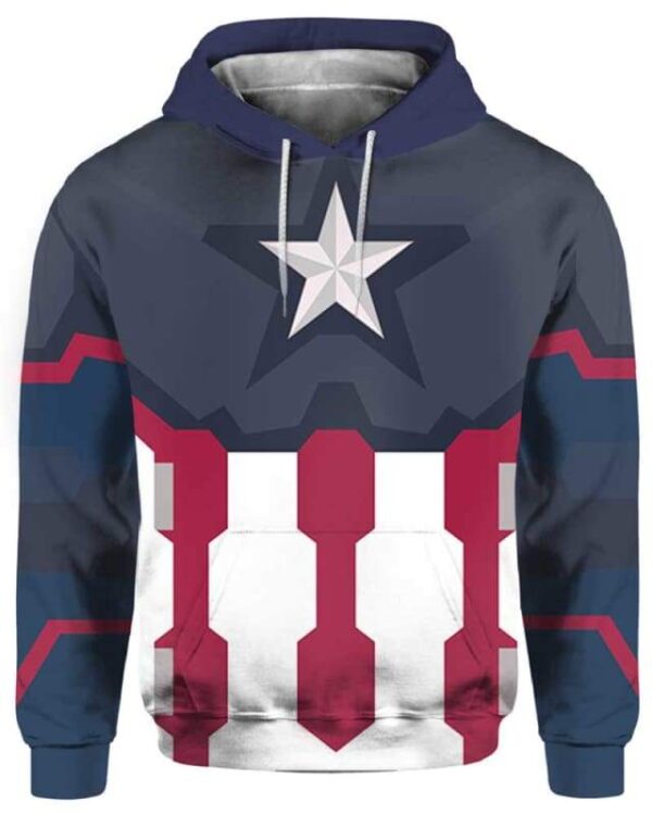 Captain America Costume - All Over Apparel - Hoodie / S - www.secrettees.com