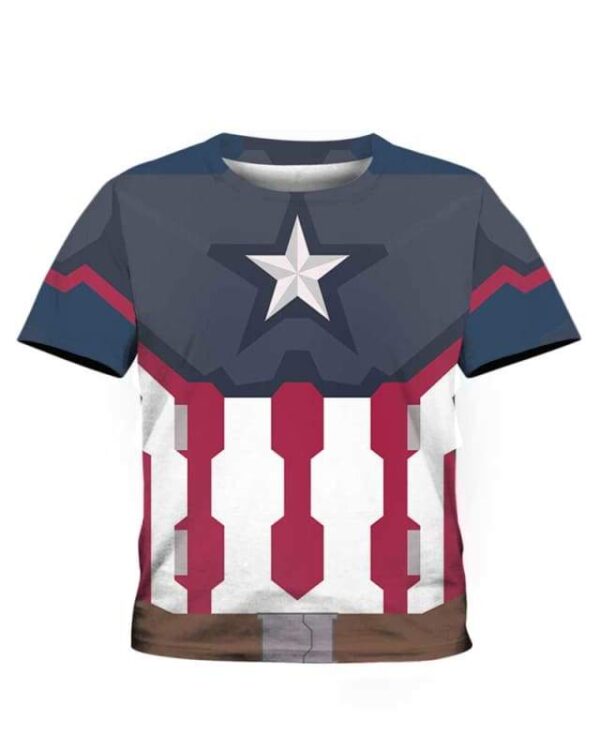 Captain America Costume - All Over Apparel - Kid Tee / S - www.secrettees.com