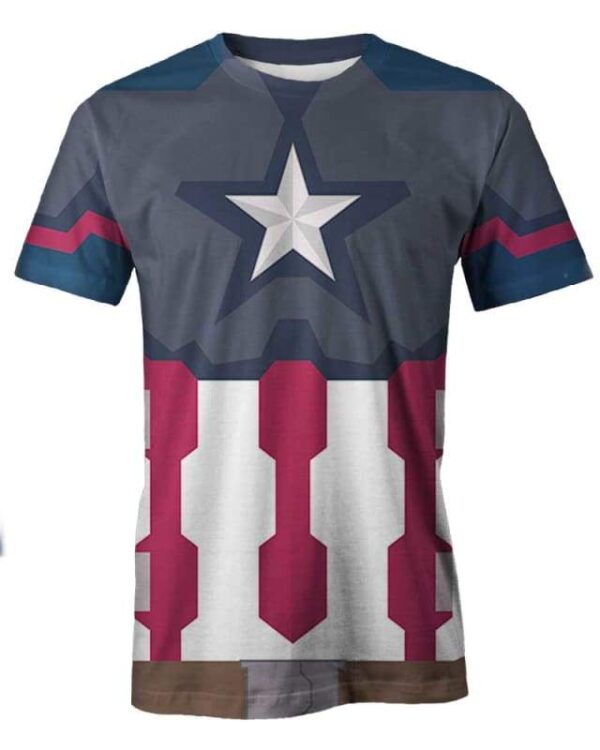 Captain America Costume - All Over Apparel - T-Shirt / S - www.secrettees.com