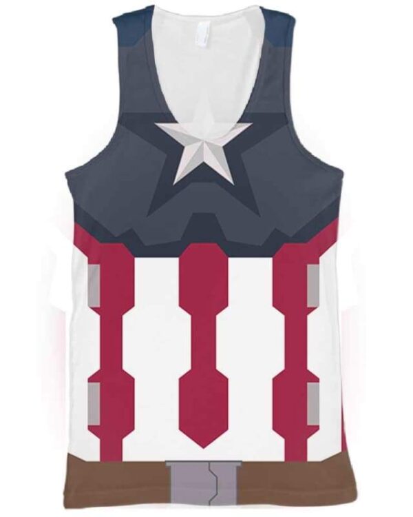 Captain America Costume - All Over Apparel - Tank Top / S - www.secrettees.com