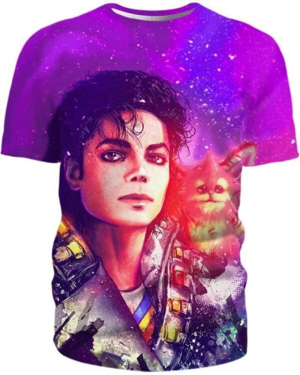 Captain EO and Cat - All Over Apparel - T-Shirt / S - www.secrettees.com