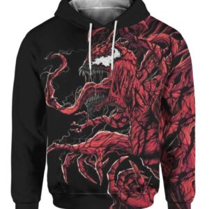 Carnage 3D - Black Background - All Over Apparel - Hoodie / S - www.secrettees.com