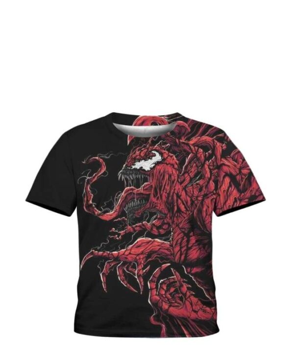 Carnage 3D - Black Background - All Over Apparel - Kid Tee / S - www.secrettees.com