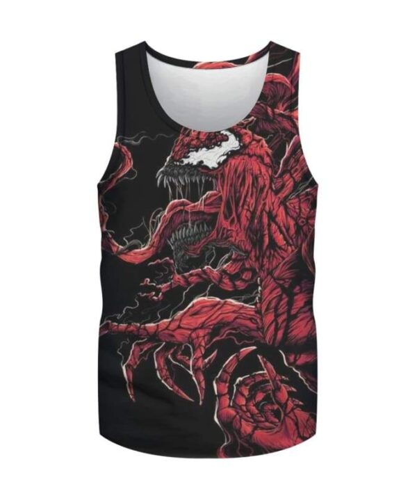 Carnage 3D - Black Background - All Over Apparel - Tank Top / S - www.secrettees.com
