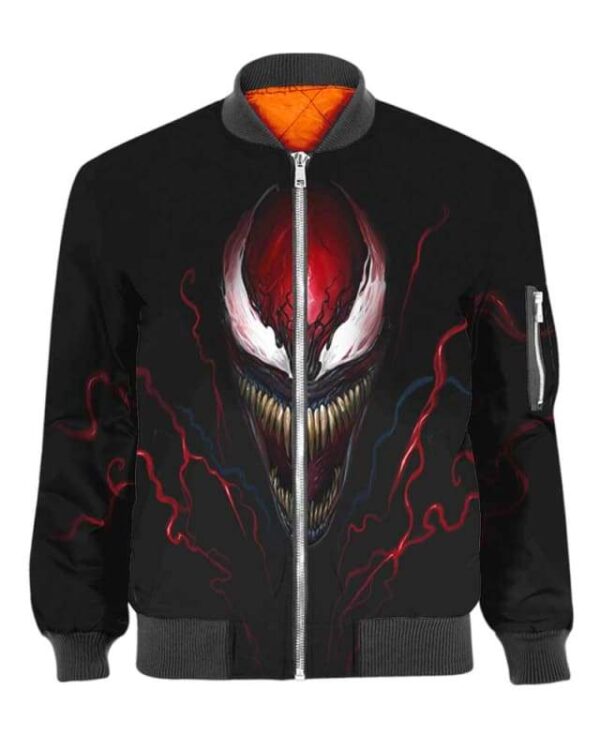 Carnage 3D Face - All Over Apparel - Bomber / S - www.secrettees.com