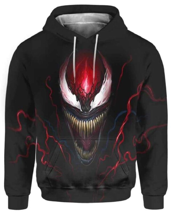 Carnage 3D Face - All Over Apparel - Hoodie / S - www.secrettees.com