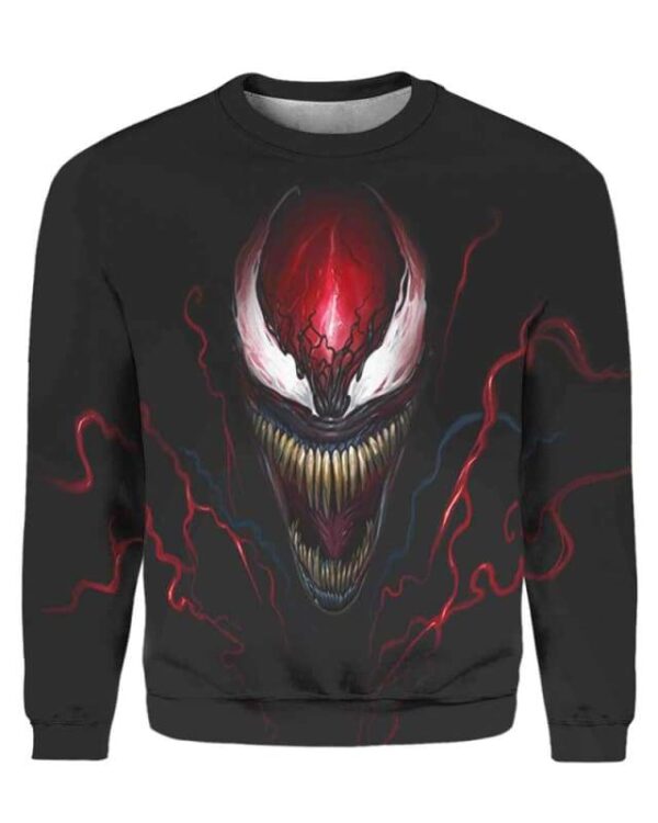 Carnage 3D Face - All Over Apparel - Sweatshirt / S - www.secrettees.com