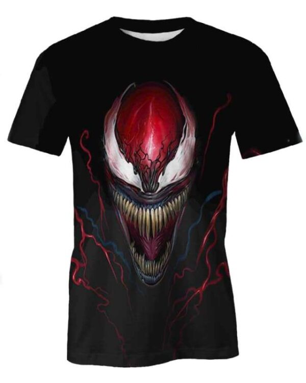 Carnage 3D Face - All Over Apparel - T-Shirt / S - www.secrettees.com