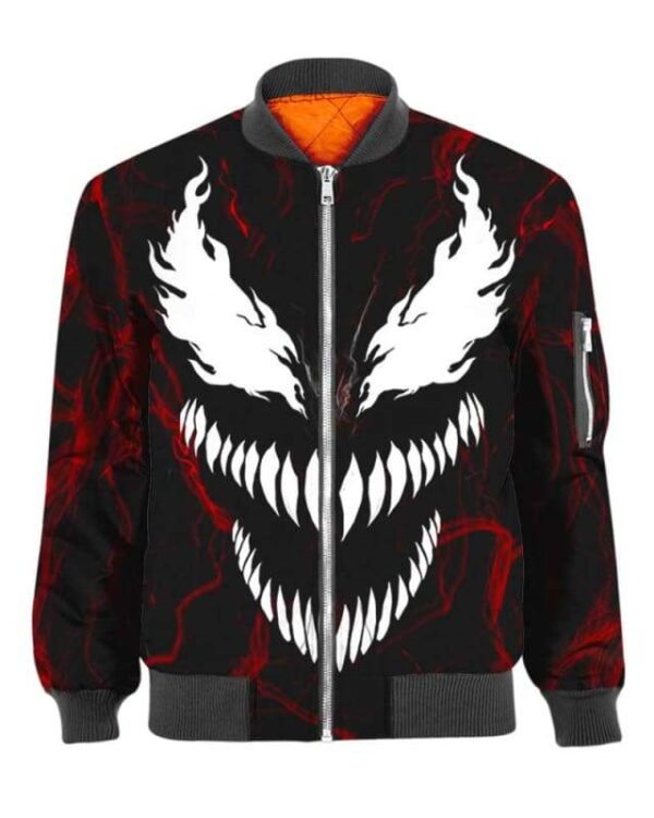 Carnage Face 3D - All Over Apparel - Bomber / S - www.secrettees.com