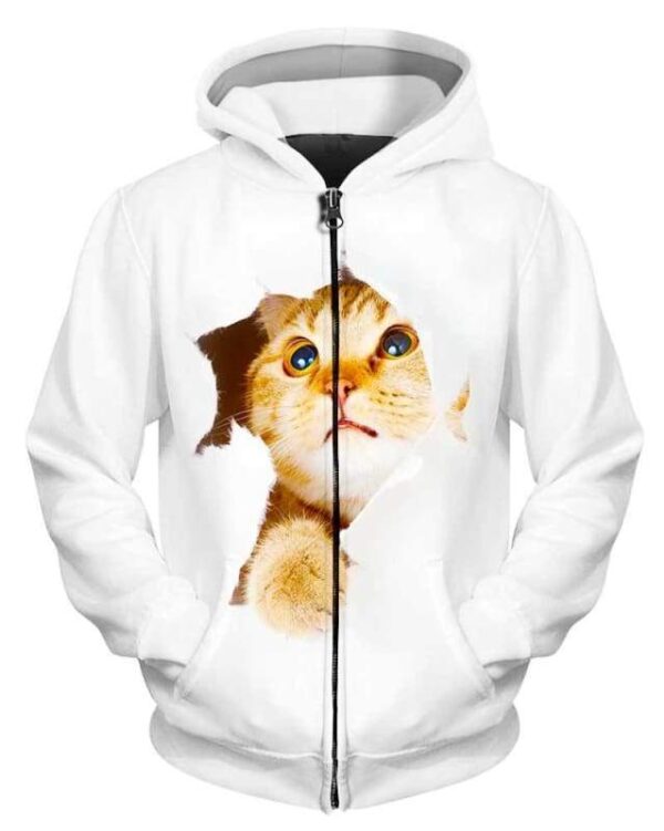 Cat and the Hole - All Over Apparel - Zip Hoodie / S - www.secrettees.com