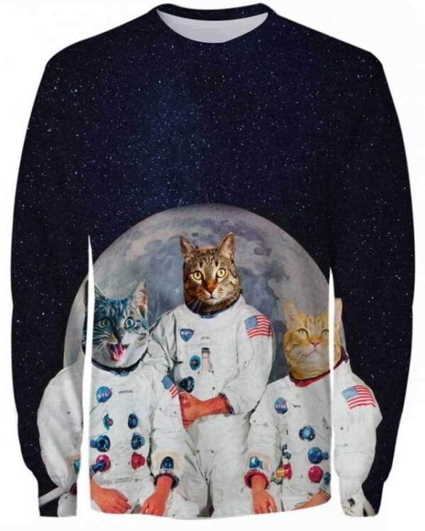 Cat Astronauts - All Over Apparel - Sweatshirt / S - www.secrettees.com
