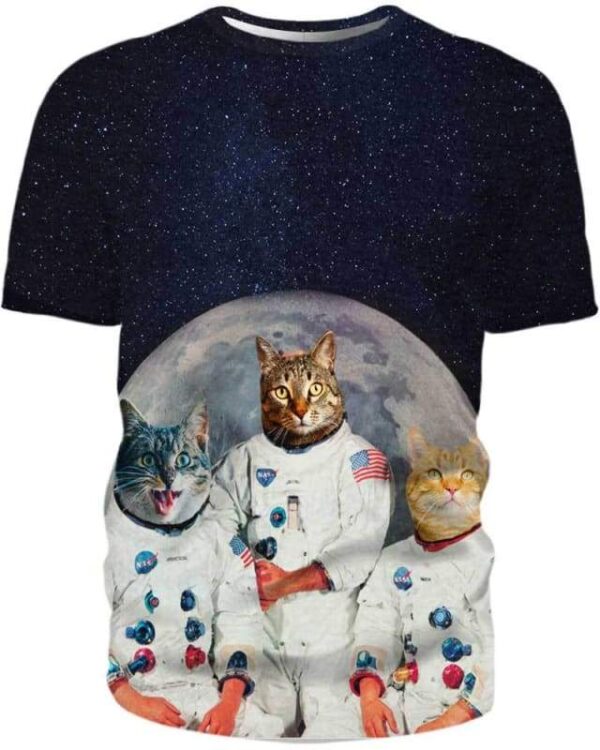 Cat Astronauts - All Over Apparel - T-Shirt / S - www.secrettees.com