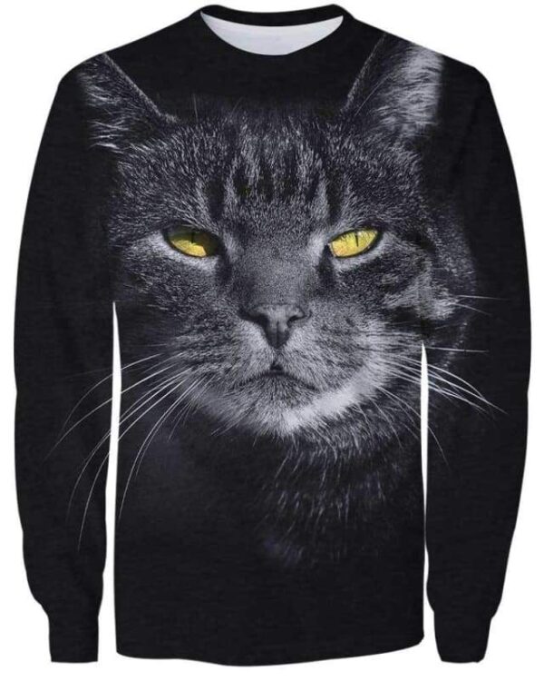 Cat Face Full - All Over Apparel - Sweatshirt / S - www.secrettees.com